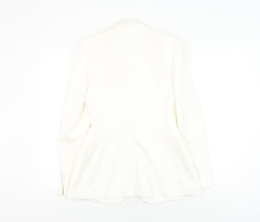 Zara Women's White XS Blazer, Formal, Shawl Lapel