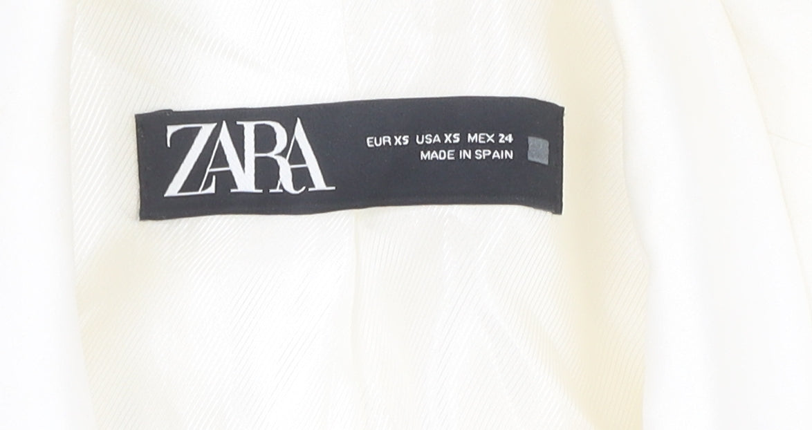 Zara Women's White XS Blazer, Formal, Shawl Lapel