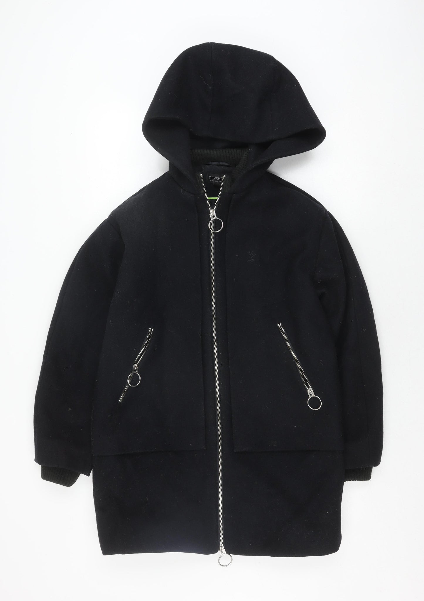 Womens UK Size 8 Topshop Black Hooded