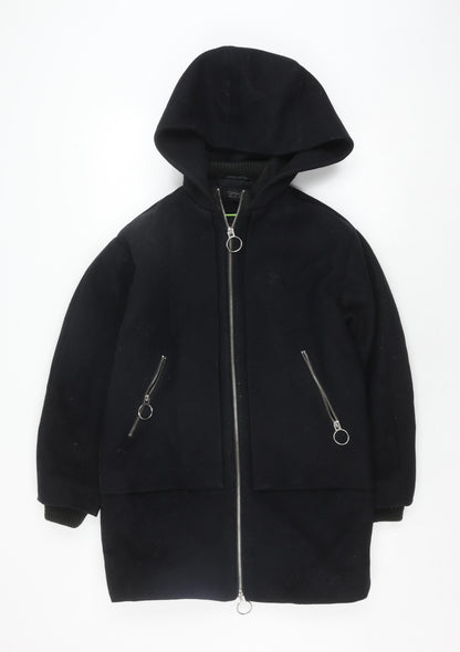 Womens UK Size 8 Topshop Black Hooded