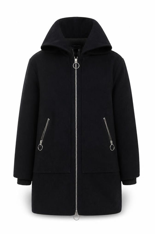 Womens UK Size 8 Topshop Black Hooded