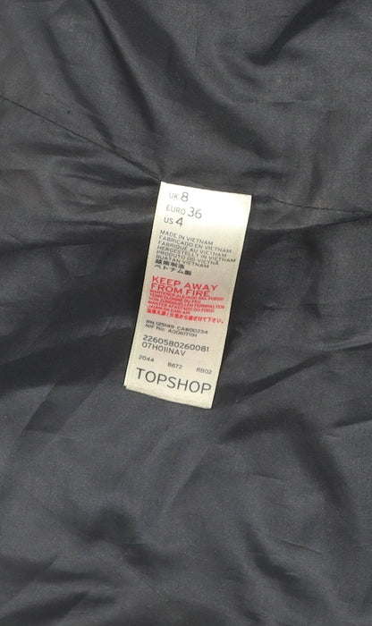 Womens UK Size 8 Topshop Black Hooded