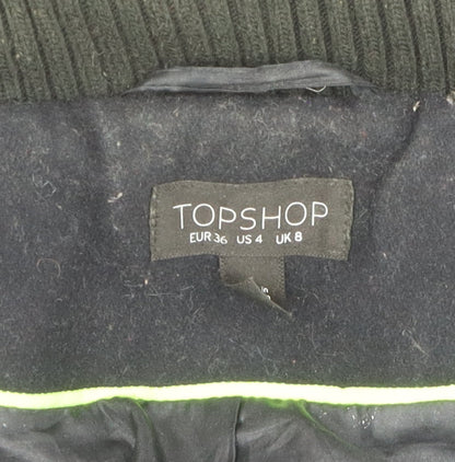 Womens UK Size 8 Topshop Black Hooded