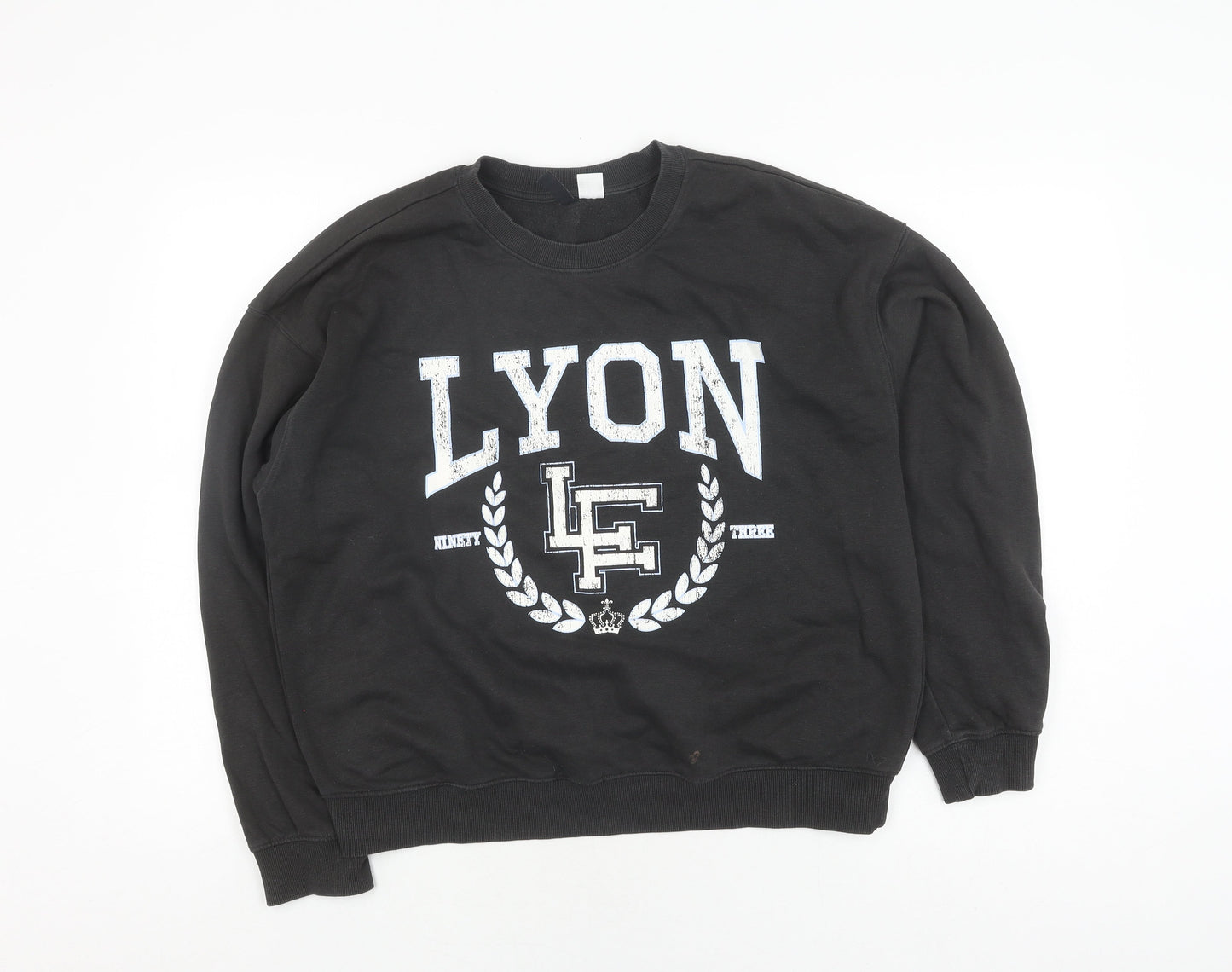 H&M Unisex Black Pullover Sweatshirt M