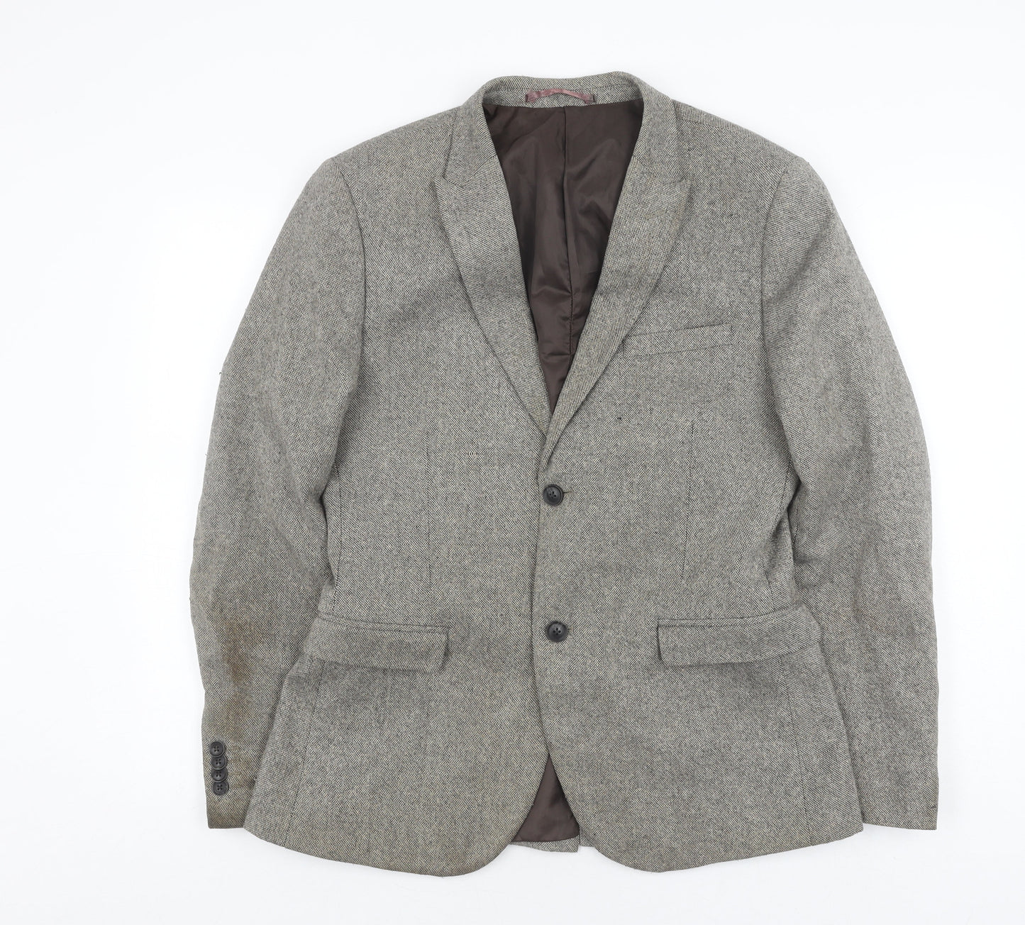 Mens UK Size 40 Topman Regular Grey Suit Jacket