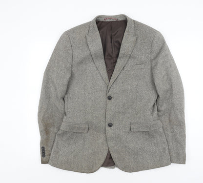 Mens UK Size 40 Topman Regular Grey Suit Jacket