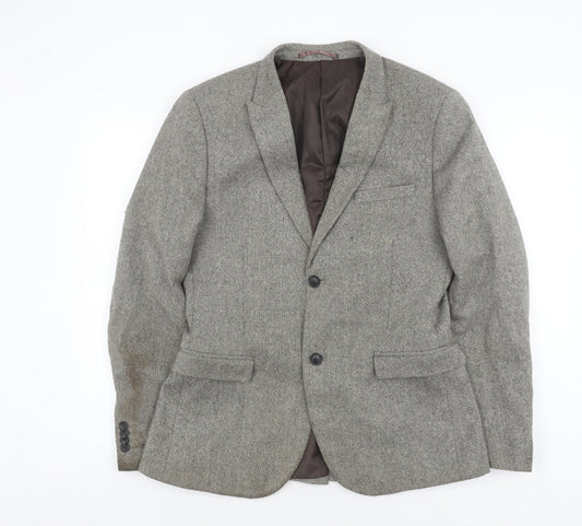 Mens UK Size 40 Topman Regular Grey Suit Jacket