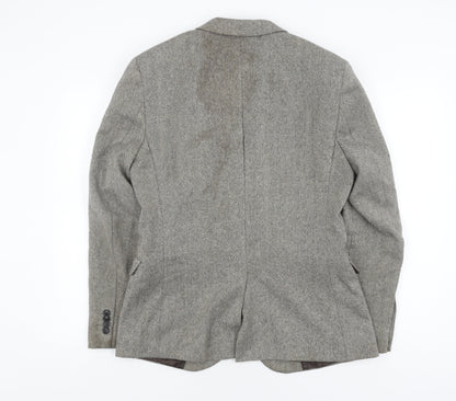 Mens UK Size 40 Topman Regular Grey Suit Jacket