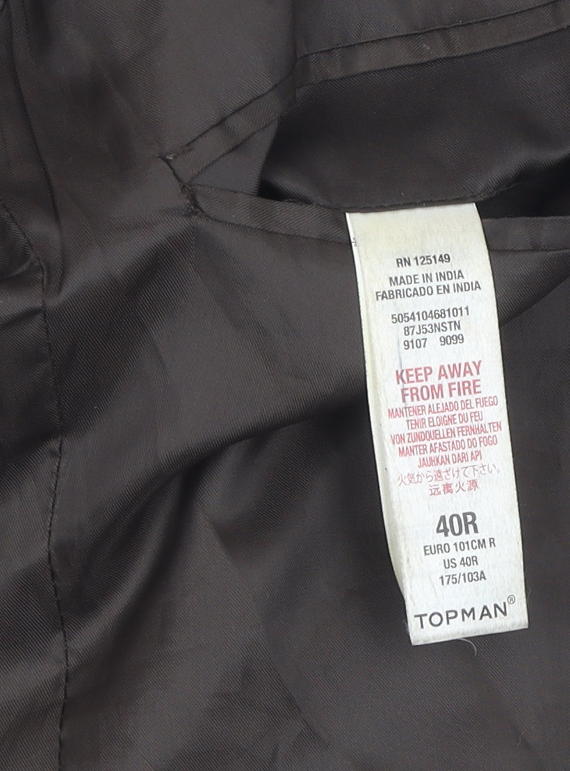 Mens UK Size 40 Topman Regular Grey Suit Jacket