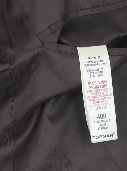 Mens UK Size 40 Topman Regular Grey Suit Jacket