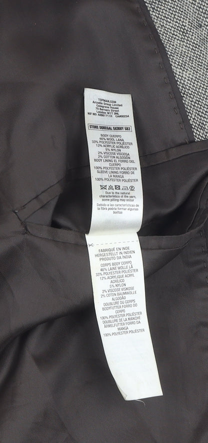 Mens UK Size 40 Topman Regular Grey Suit Jacket