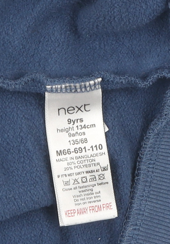 Next Boys Blue Full Zip Hoodie 9 Years - Cotton Blend