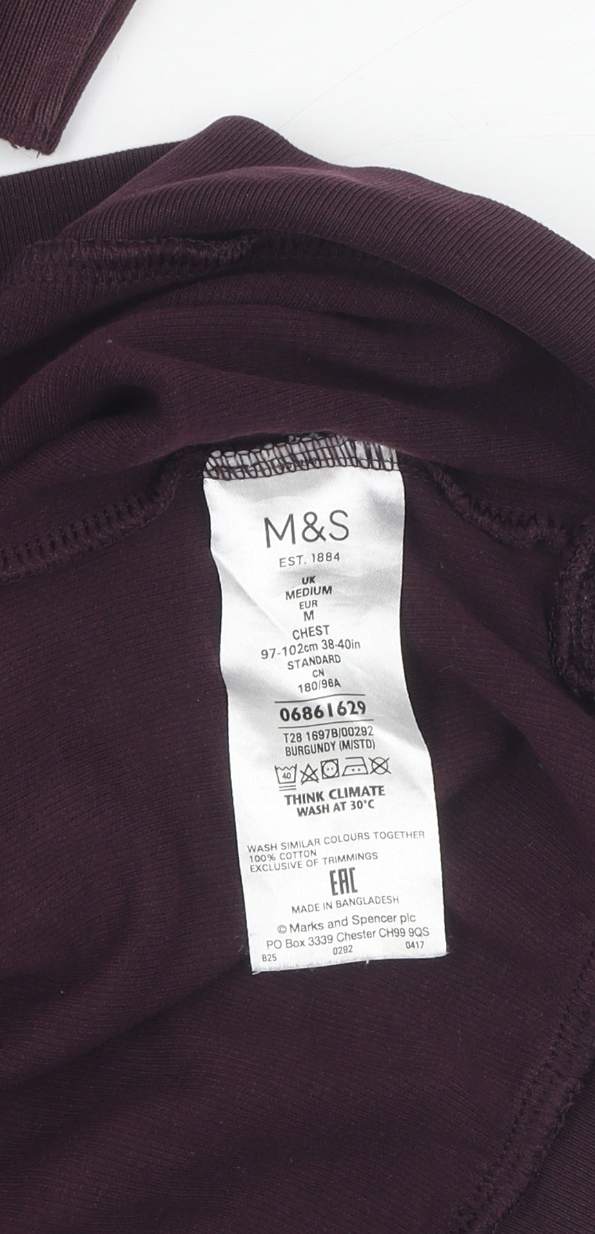 Mens UK Size M Marks and Spencer Purple Pullover Sweatshirt