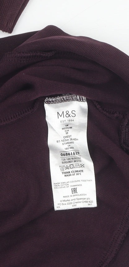 Mens UK Size M Marks and Spencer Purple Pullover Sweatshirt