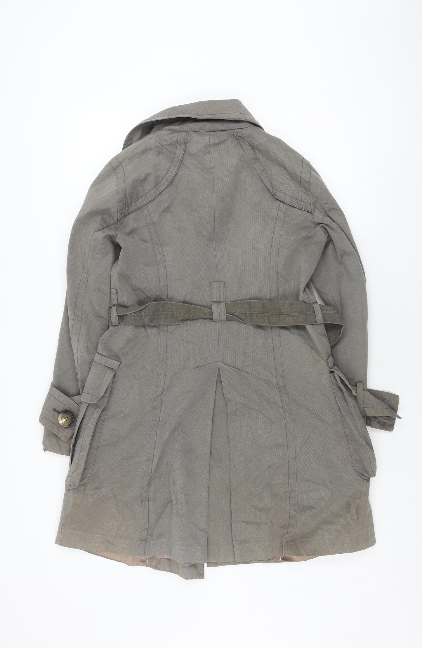 Womens UK Size S Zara Grey Trench Coat