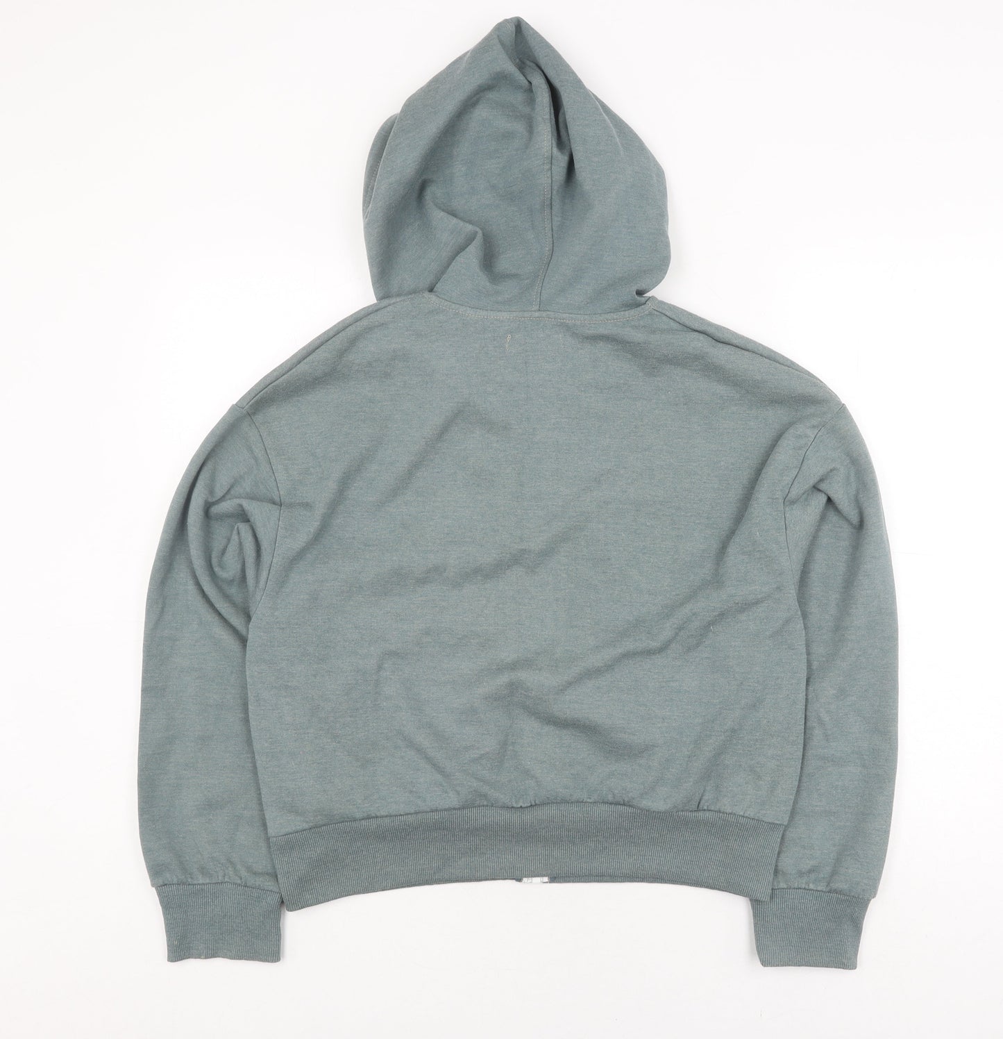 Bershka Women's Green Full Zip Hoodie Size L