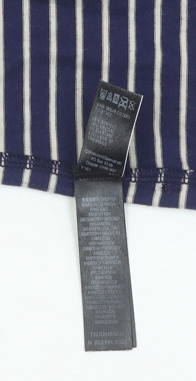 Womens UK Size XL Marks and Spencer Blue Jersey T-Shirt