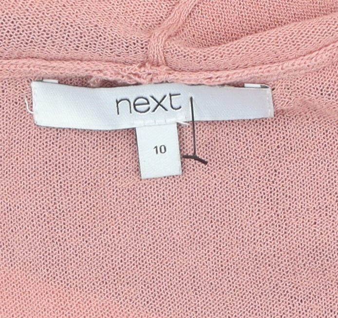 Women's Next Pink Striped Hoodie Cardigan Size 10