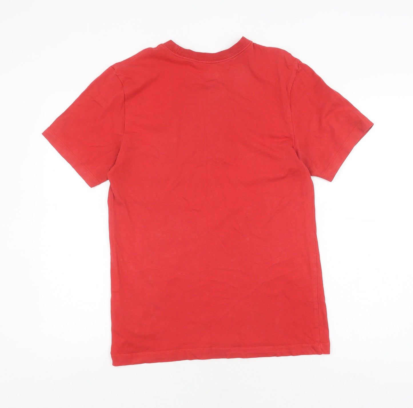Nike Men's Red Cotton Crew Neck T-Shirt - Size S