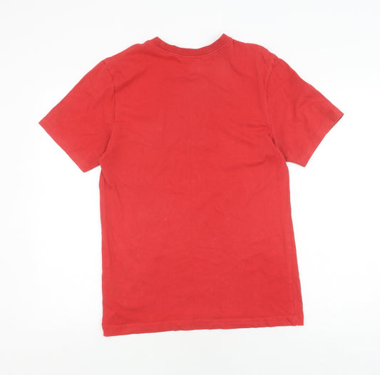 Nike Men's Red Cotton Crew Neck T-Shirt - Size S
