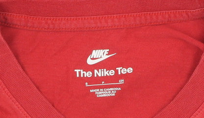 Nike Men's Red Cotton Crew Neck T-Shirt - Size S