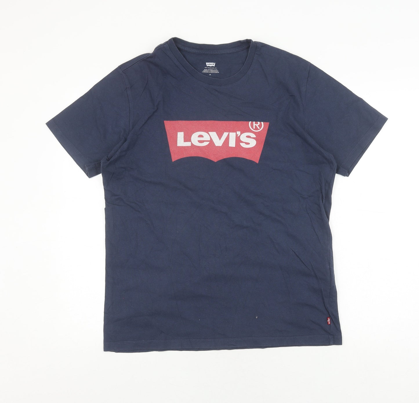 Levi's Men's Blue Logo T-Shirt, Size M, Crew Neck