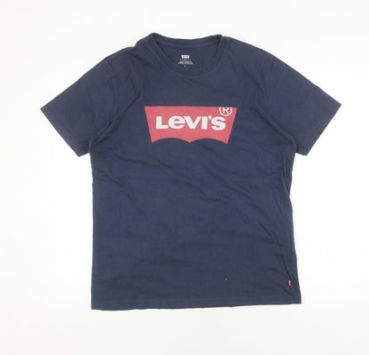 Levi's Men's Blue Logo T-Shirt, Size M, Crew Neck