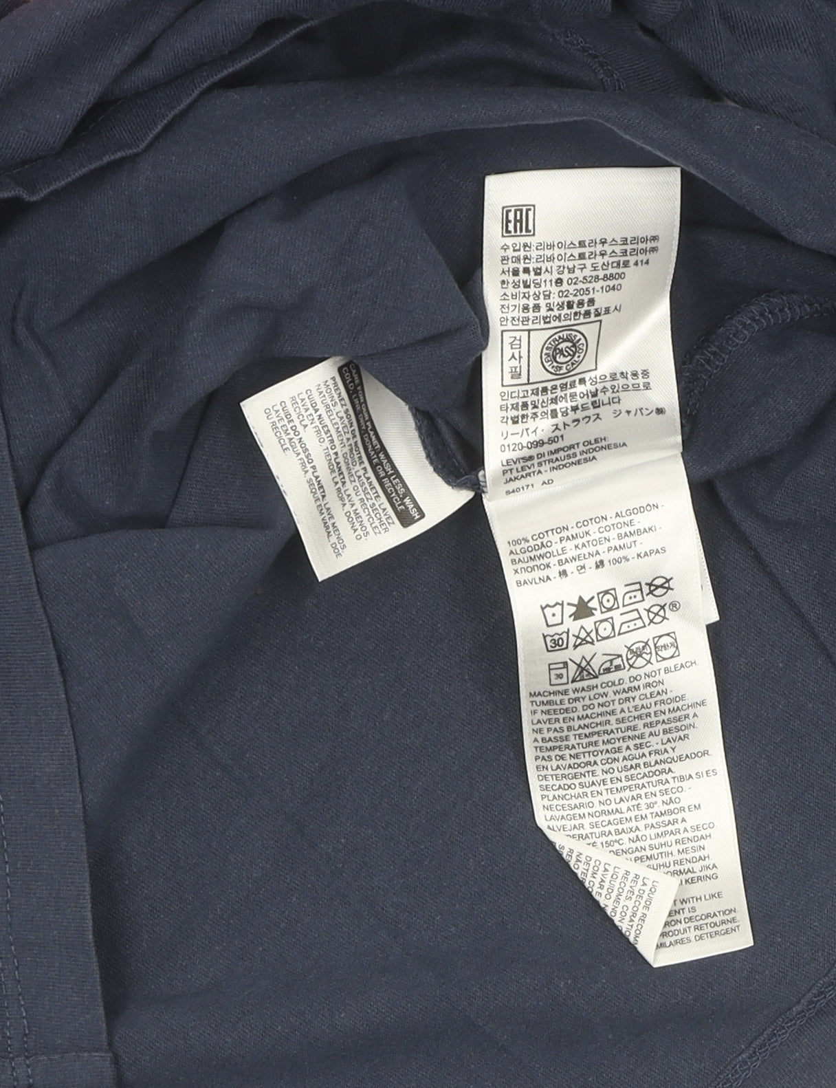 Levi's Men's Blue Logo T-Shirt, Size M, Crew Neck