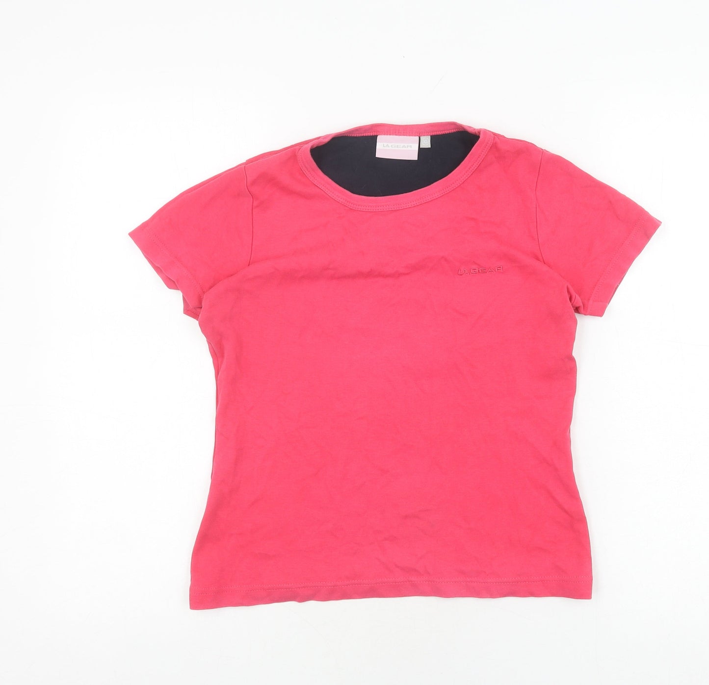 Womens UK Size 10 LA Gear Pink Basic T-Shirt