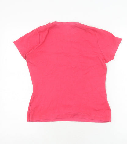 Womens UK Size 10 LA Gear Pink Basic T-Shirt