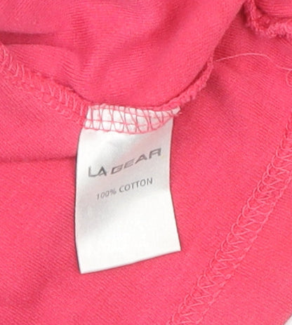 Womens UK Size 10 LA Gear Pink Basic T-Shirt