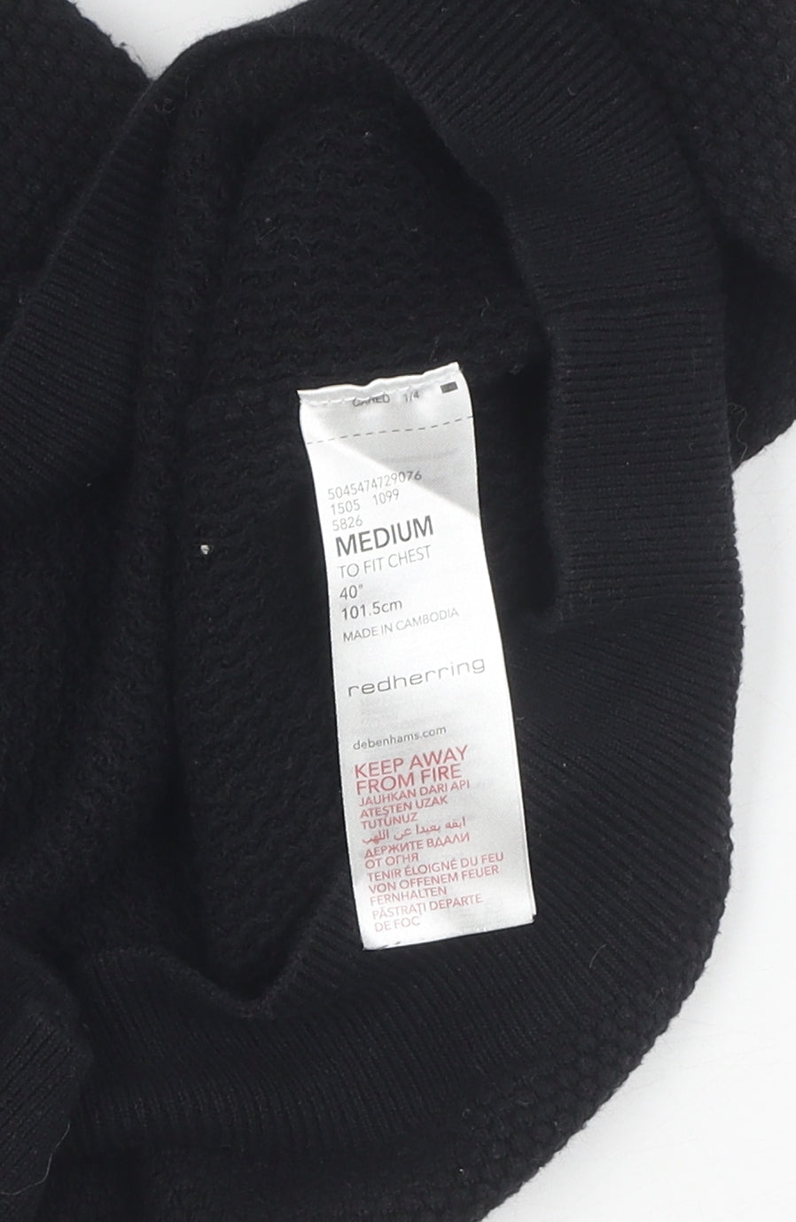 Red Herring Men's Medium Black Pullover Jumper