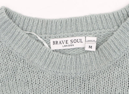 Brave Soul Women's Green Acrylic Pullover Jumper M