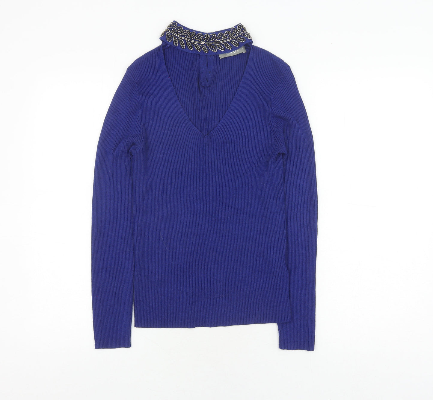 Womens UK Size S Oasis Blue Pullover Jumper