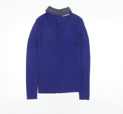 Womens UK Size S Oasis Blue Pullover Jumper