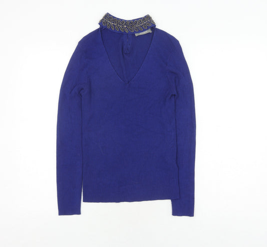 Womens UK Size S Oasis Blue Pullover Jumper