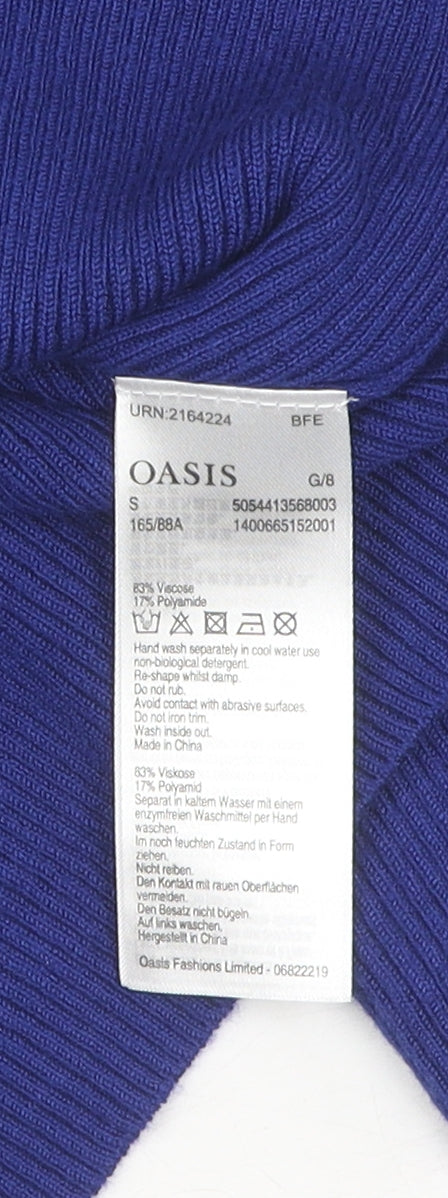 Womens UK Size S Oasis Blue Pullover Jumper