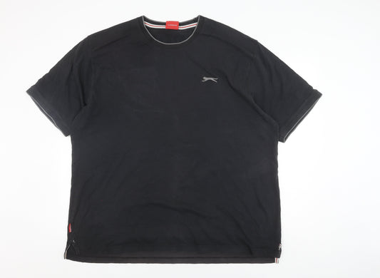 Slazenger Men's Black 4XL T-Shirt with Logo, Short Sleeve