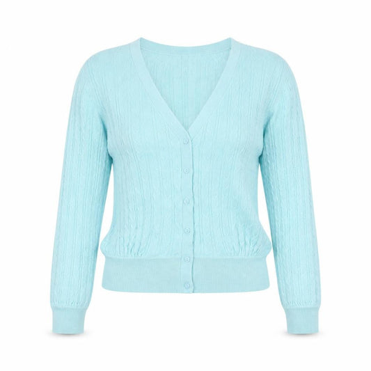 Womens UK Size M Pimkie Blue Cardigan Jumper