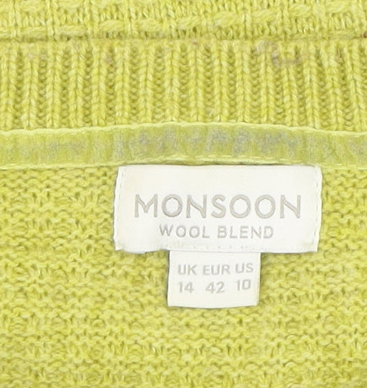 Womens UK Size 14 Monsoon Green Pullover Jumper