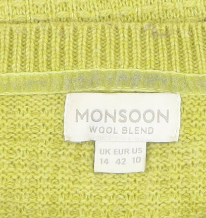 Womens UK Size 14 Monsoon Green Pullover Jumper