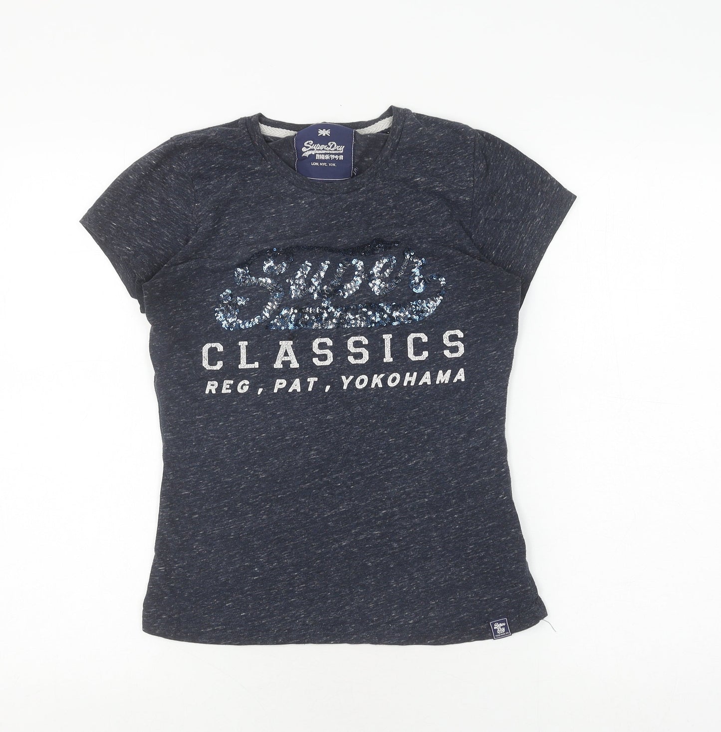 Womens UK Size S Superdry Blue  T-Shirt