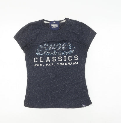 Womens UK Size S Superdry Blue  T-Shirt