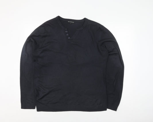 Red Herring Black Henley L Men's Jumper