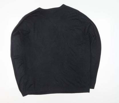 Red Herring Black Henley L Men's Jumper