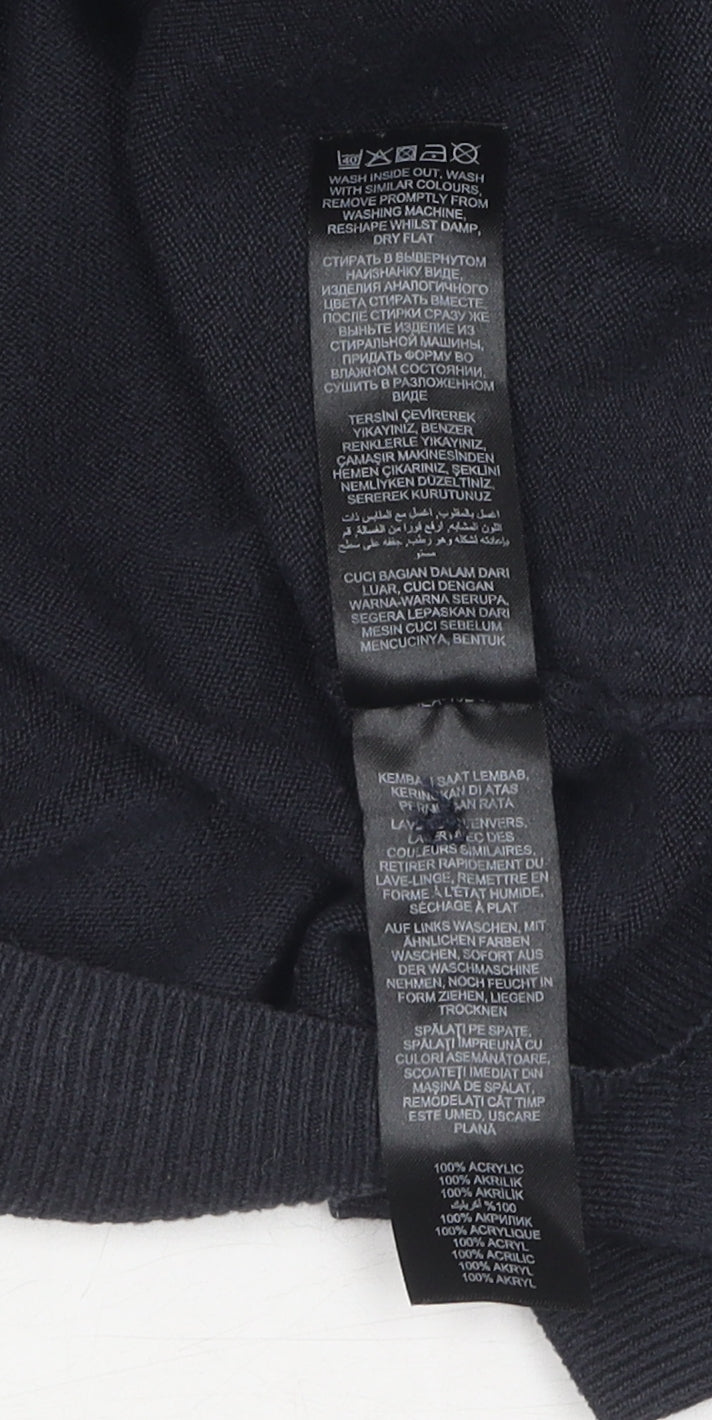 Red Herring Black Henley L Men's Jumper