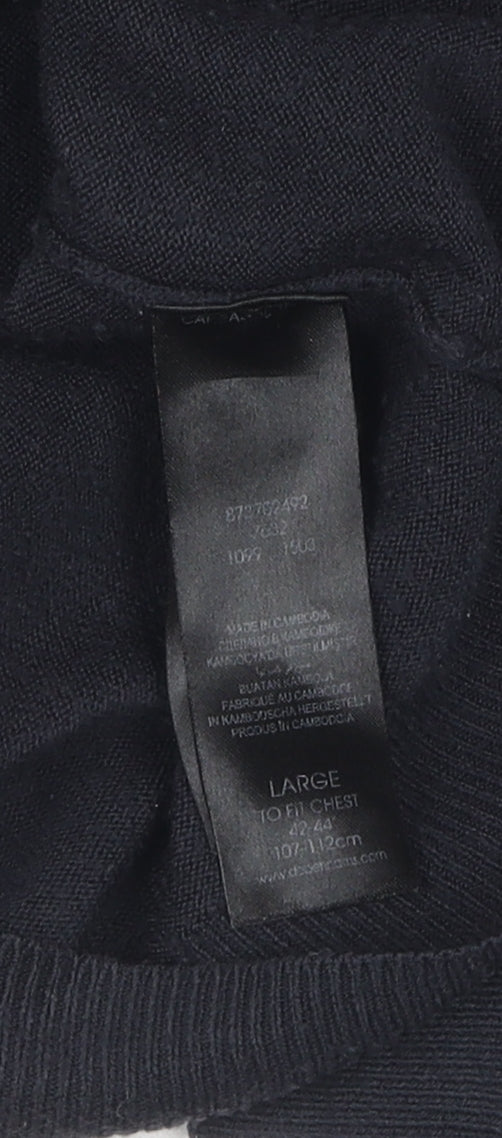 Red Herring Black Henley L Men's Jumper