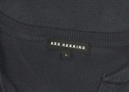 Red Herring Black Henley L Men's Jumper
