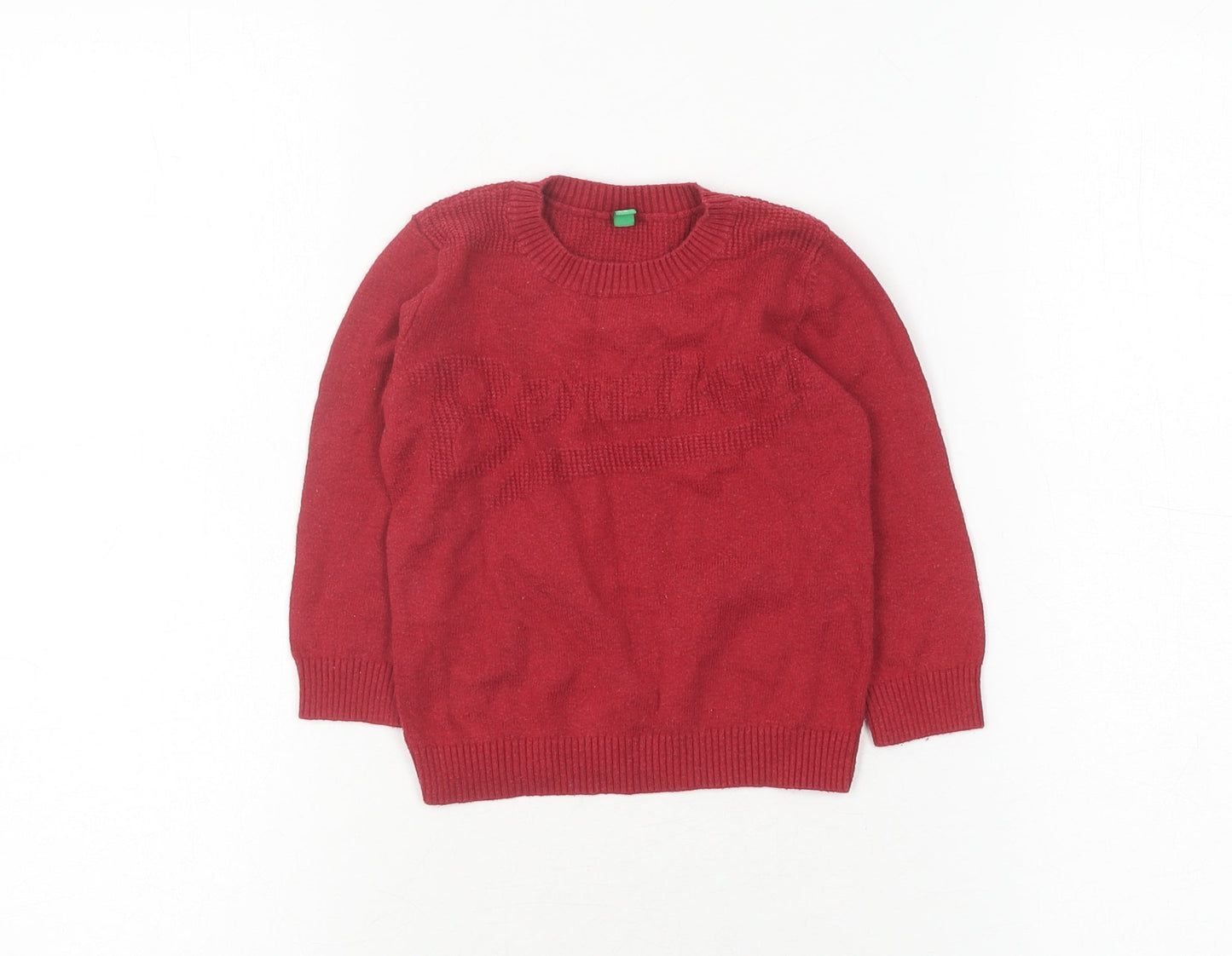 United Colors of Benetton Red Pullover Jumper, 12-18 Months, Unisex