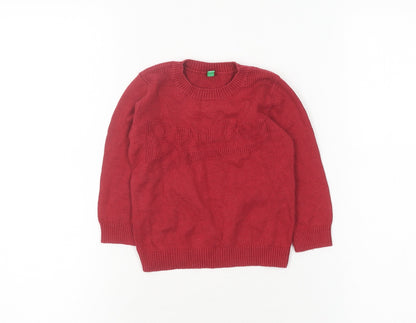 United Colors of Benetton Red Pullover Jumper, 12-18 Months, Unisex